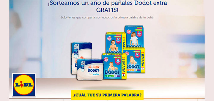 Lidl sortea 1 año de pañales Dodot extra