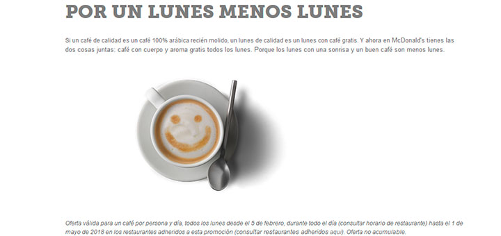 Los lunes café gratis en McDonald's