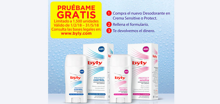 Prueba gratis el nuevo desodorante Byly