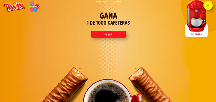 Twix sortea 1.000 cafeteras Tassimo