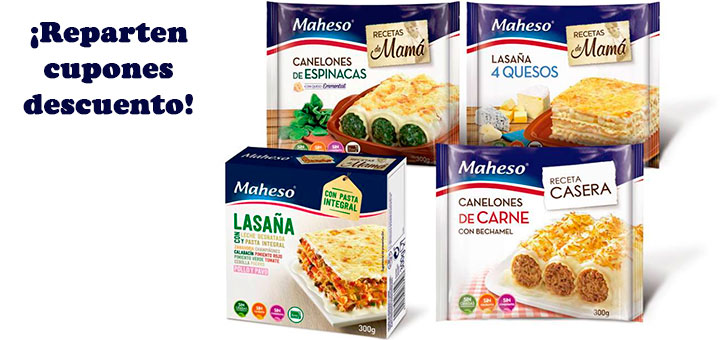 Vales descuento para productos de pasta Maheso