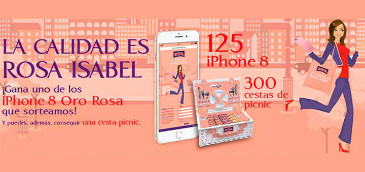 Isabel sortea 125 iPhone 8 Oro Rosa y 300 Cestas de Picnic