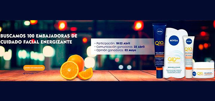 Buscan 100 Embajadoras Nivea Cuidado Facial Energizante