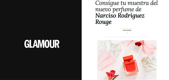 Muestras gratis del nuevo perfume de Narciso Rodriguez Rouge