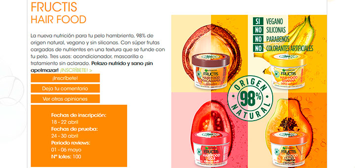 Prueba gratis Fructis Hair Food