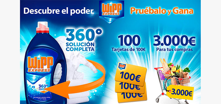 WiPP Express sortea 100 tarjetas de 100€ y 3.000€ para tu compras