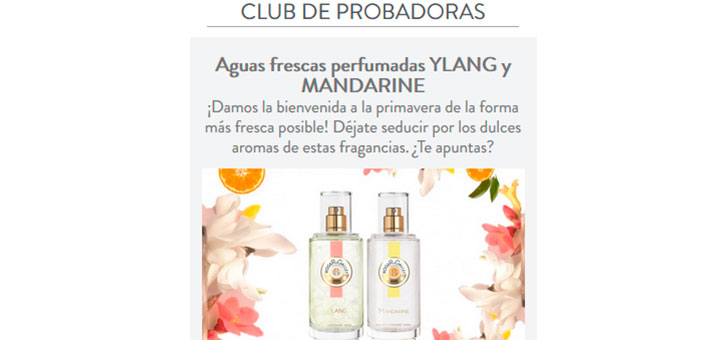 Dan a probar gratis Aguas frescas perfumadas Ylang y Mandarine