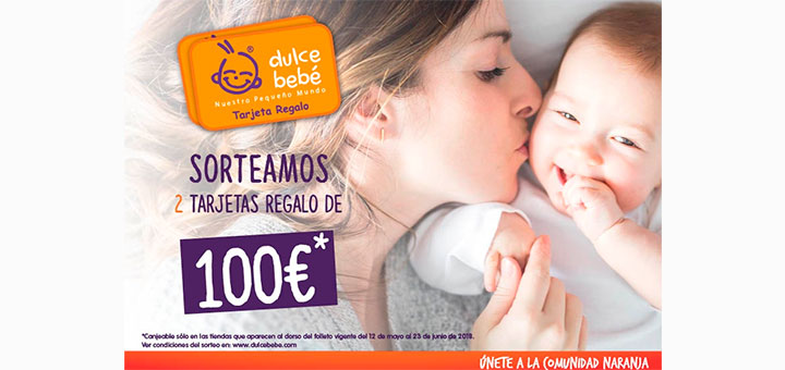 Dulce Bebé sortea 2 tarjetas regalo de 100€