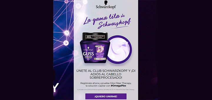 Muestras gratis de mascarilla Gliss Fiber Therapy