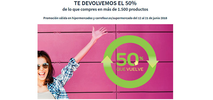 Carrefour te devuelve el 50% de tu compra