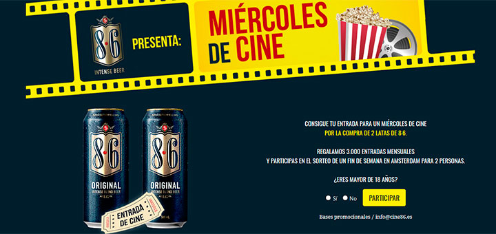 Consigue una entrada de cine para un miércoles con 8·6