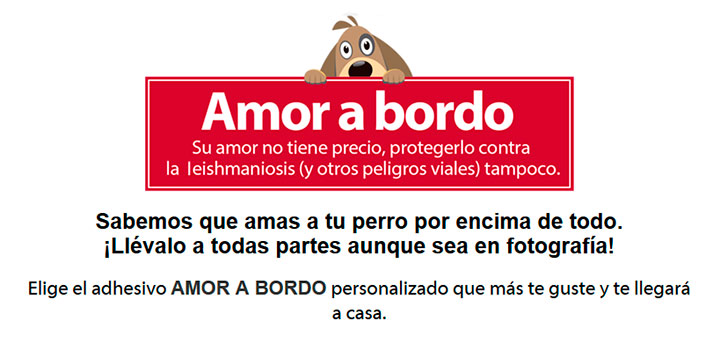 Llévate gratis un Adhesivo Amor a bordo con Advantix