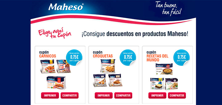 Nuevos cupones descuento en productos Maheso