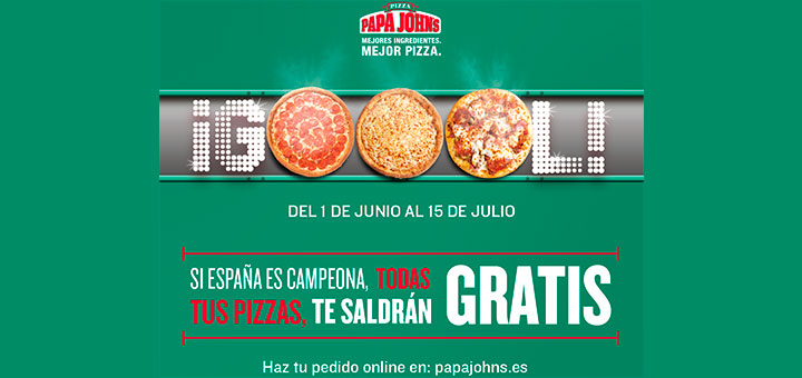 Pizzas gratis en Papa John's si España gana el mundial