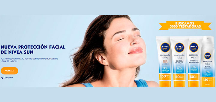 Prueba gratis la nueva protección facial de Nivea Sun