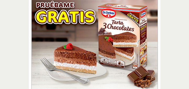 Prueba gratis Tarta 3 Chocolates Dr. Oetker