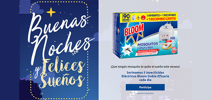 Sortean 5 Insecticidas Eléctricos Bloom Doble Eficacia cada día