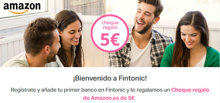 Gana un cheque regalo de 5€ en Amazon con Fintonic