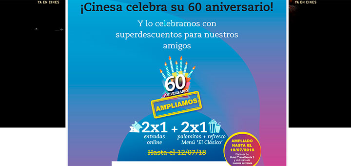 2x1 en entradas de cine con Cinesa