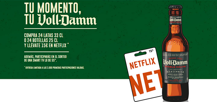 Llévate 15€ en Netflix con Voll-Damm