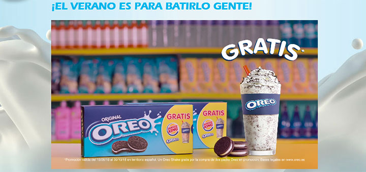 Llévate gratis un Oreo Shake en Burger King