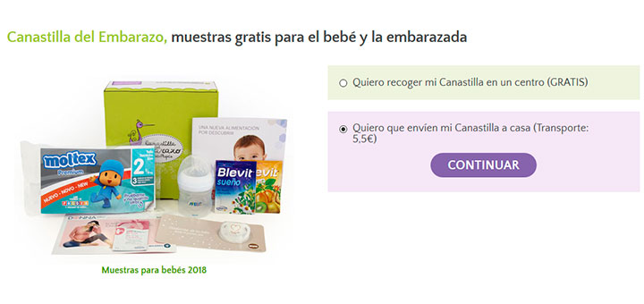 Canastilla del embarazo gratis