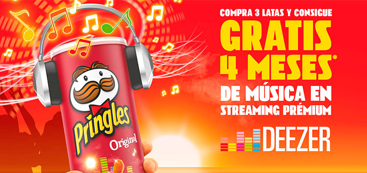Consigue gratis 4 meses de música con Pringles