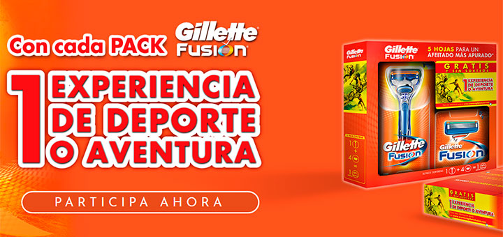 Gana 1 experiencia de deporte o aventura con Gillette Fusion