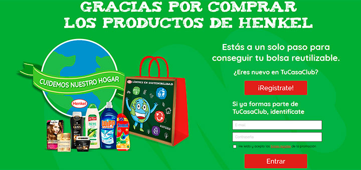 Consigue una bolsa reutilizable con Henkel