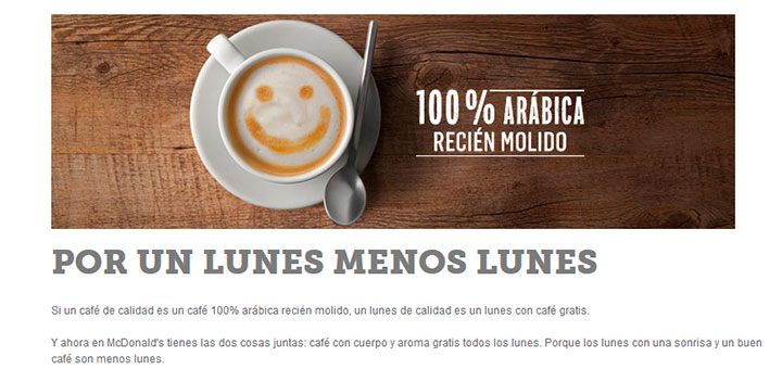 Disfruta los lunes de café gratis en McDonald's