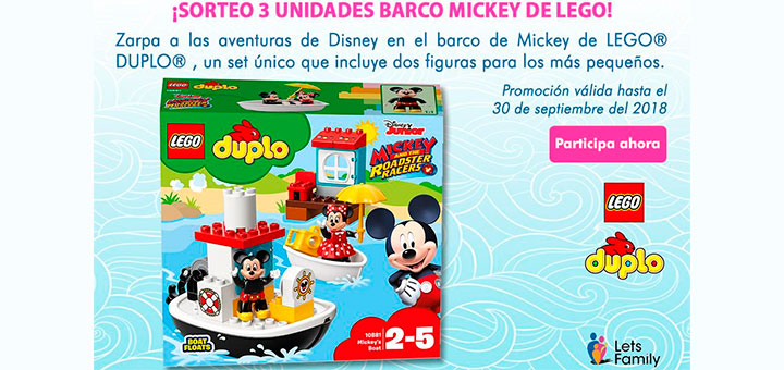 Lets Family sortea 3 Barco Mickey de Lego