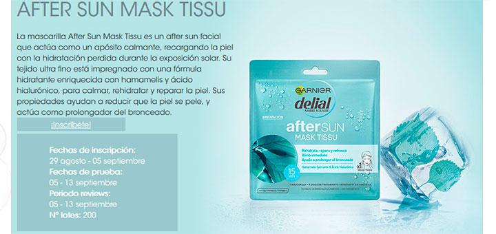 Prueba gratis After Sun Mask Tissu