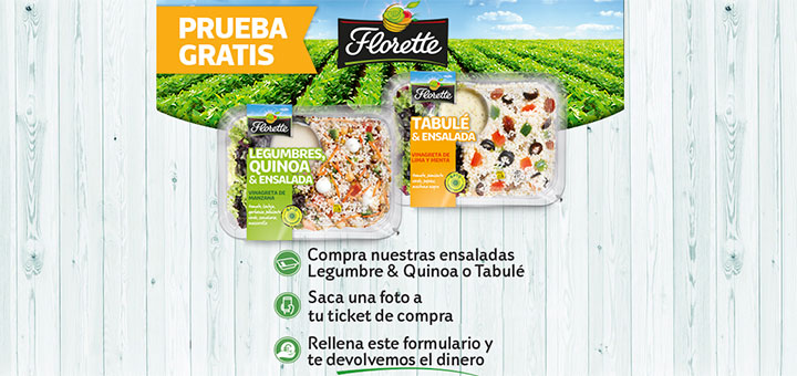 Prueba gratis Ensaladas Legumbre & Quinoa o Tabulé Florette