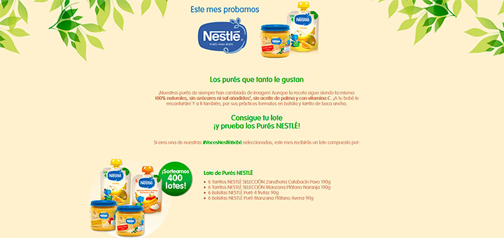 Prueba gratis Purés Nestlé