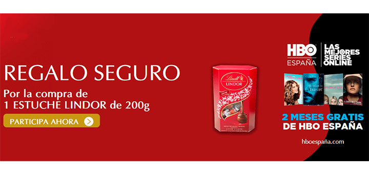 2 meses gratis de Hbo con Lindt Lindor