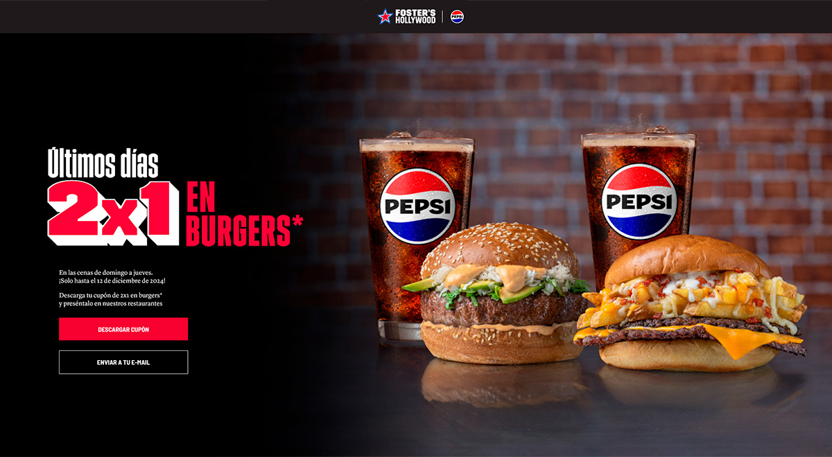 2 x 1 en Foster's Hollywood