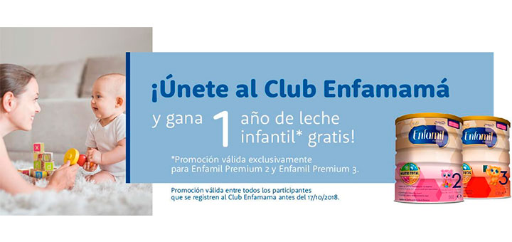 Gana 1 año de leche infantil gratis Enfamil