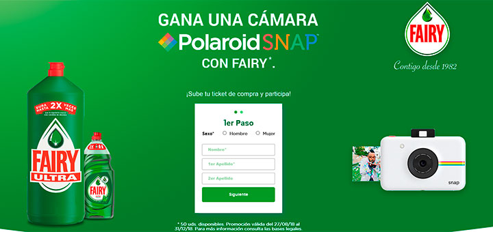 Gana una cámara Polaroid Snap con Fairy