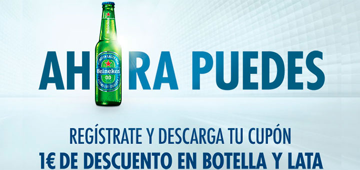 1€ de descuento en Heineken 0,0