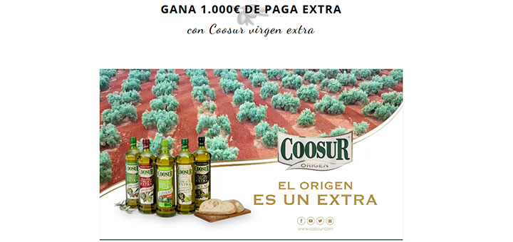 Coosur sortea una paga extra de 1.000€