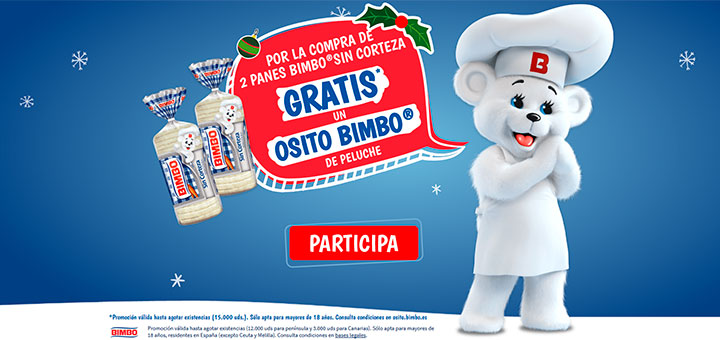 Gratis un osito Bimbo de peluche