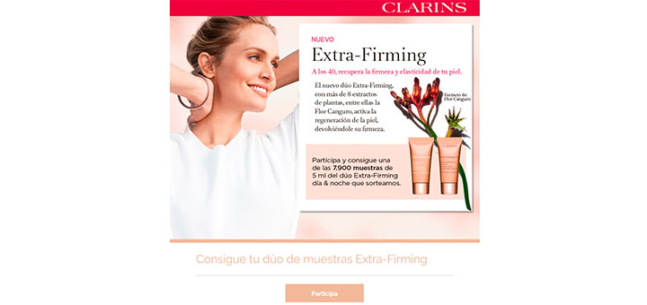 Muestras gratis del dĂșo Extra-Firming de Clarins