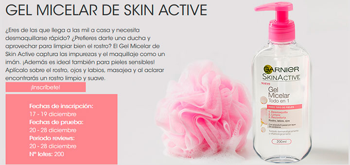 Prueba gratis Gel Micelar de Skin Active