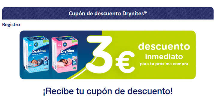 3€ de descuento en DryNites