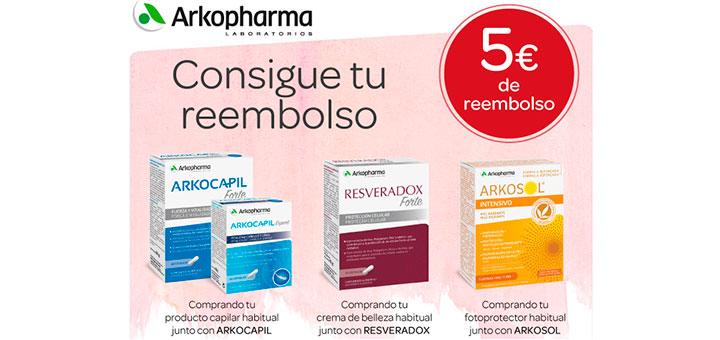 Consigue 5€ de reembolso con Arkopharma