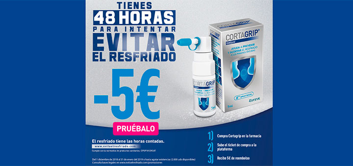 Consigue 5€ de reembolso con Cortagrip