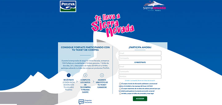 Consigue gratis forfaits en Sierra Nevada con Puleva