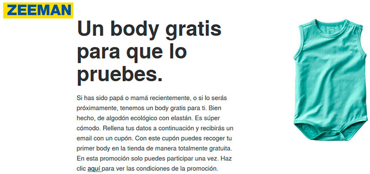 Llévate un body gratis con Zeeman