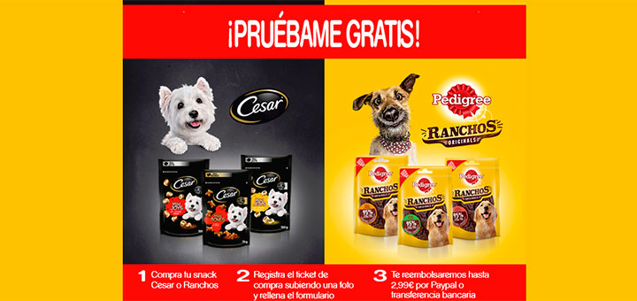 Prueba gratis Snack Cesar o Pedigree