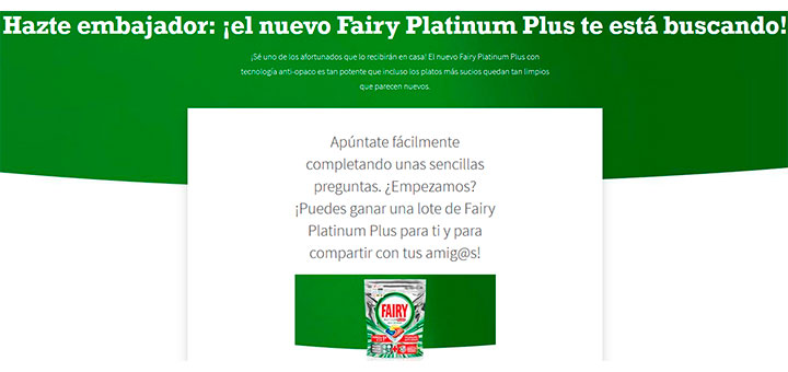 Buscan embajadores del nuevo Fairy Platinum Plus